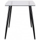 Dining table for kitchen, cafe, restaurant Umberto black steel/transparent glass AMF