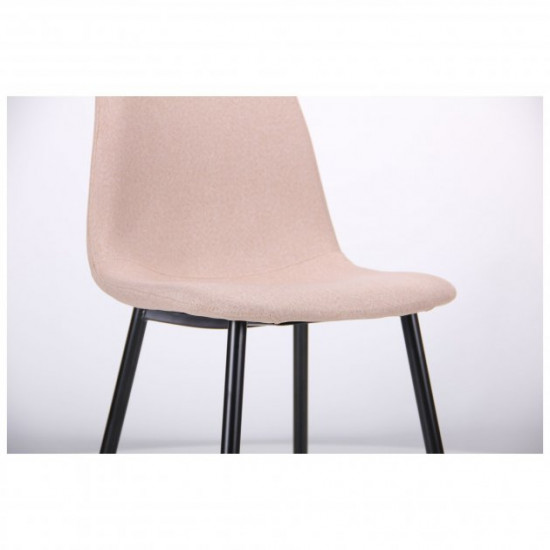 Chair for kitchen, cafe, bar Lucia steel black/fabric latte beige AMF