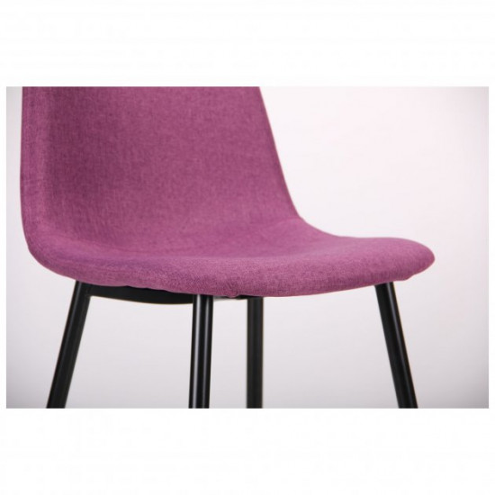 Chair for kitchen, cafe, bar Lucia steel black/violet fabric AMF