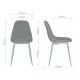 Chair for kitchen, cafe, bar Lucia steel black/fabric latte beige AMF