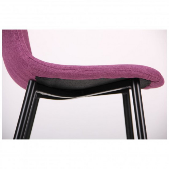 Chair for kitchen, cafe, bar Lucia steel black/violet fabric AMF