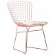 Metal chair for kitchen, cafe, bar Birdcage Rubi rose gold steel pink AMF