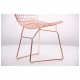 Metal chair for kitchen, cafe, bar Birdcage Rubi rose gold steel pink AMF