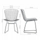 Metal chair for kitchen, cafe, bar Birdcage Rubi rose gold steel pink AMF