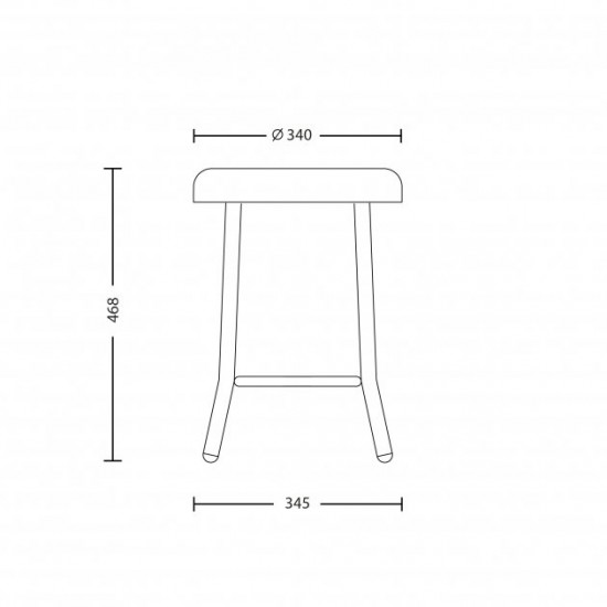 Stool Nowy Styl Teddy Chrome V-17