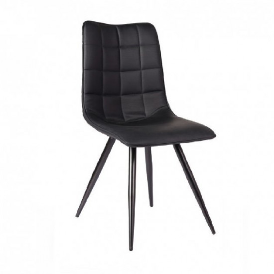 Chair for kitchen, cafe, bar artificial leather + painted metal M-26 Vetro Mebel Black