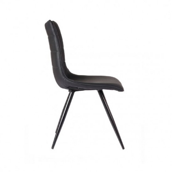 Chair for kitchen, cafe, bar artificial leather + painted metal M-26 Vetro Mebel Black