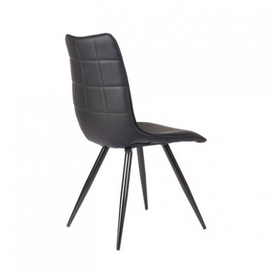 Chair for kitchen, cafe, bar artificial leather + painted metal M-26 Vetro Mebel Black