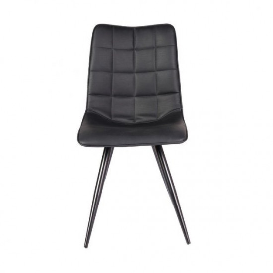 Chair for kitchen, cafe, bar artificial leather + painted metal M-26 Vetro Mebel Black