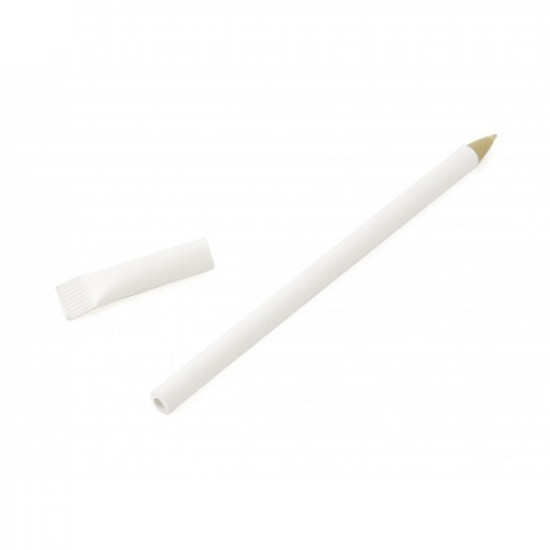 Eco pen with recycled paper with plastic tip ECO, white, 1101010X2