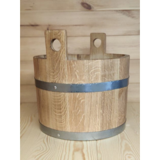 Oak bucket for bath or sauna with stainless steel hoops 25 l