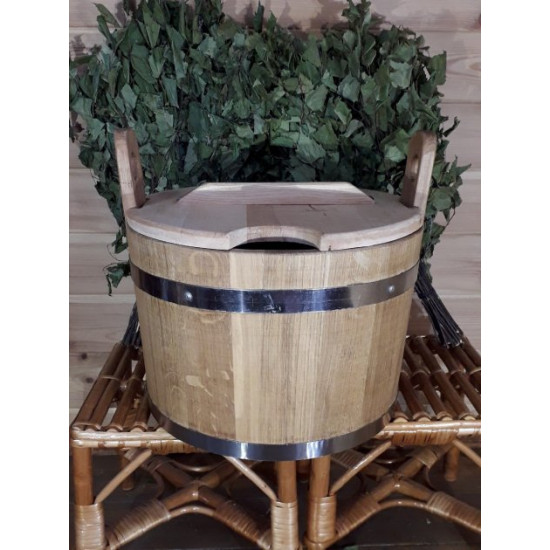 Steamer for bathhouse oak with stainless hoops 25 l