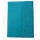 Diary in a luxury cover with embossing, undated A5, with compartments for documents, turquoise