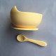 Silicone plate with suction cup with lemon spoon