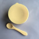 Silicone plate with suction cup with lemon spoon