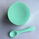 Silicone plate with suction cup with spoon mint