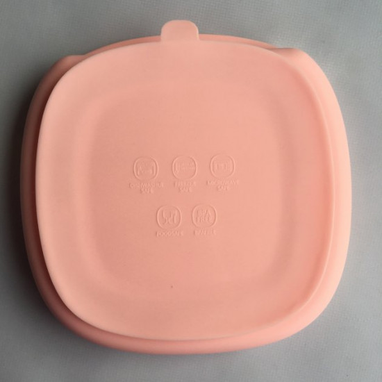 Children's sectional silicone plate with suction cup rose quartz