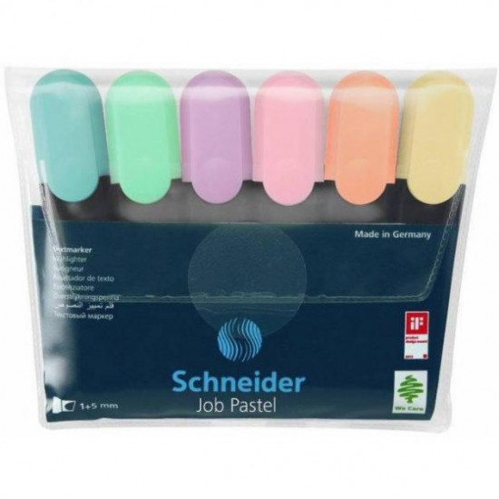 Set of text markers Schneider JOB 150 6 pcs pastel colors S115097