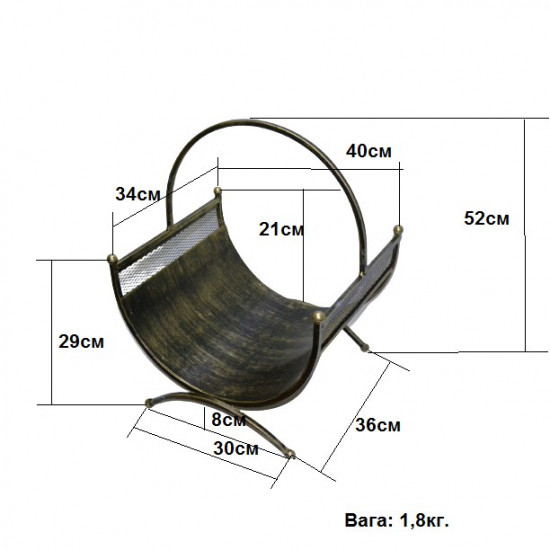 Кована підставка для дров 3 (дрівниця) чорний/бронза