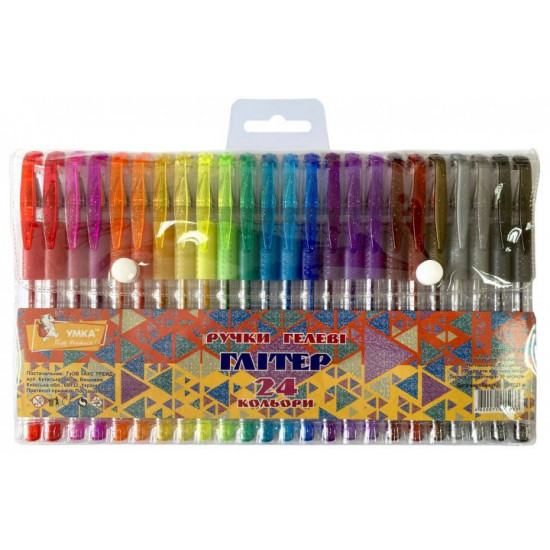 Set of gel pens Umka Glitter Multicolored 24 pcs (4820071015033)