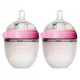 Anti-colic bottle Comotomo 150 ml. with silicone nipple from 0 to 3 months. Pink