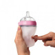 Anti-colic bottle Comotomo 150 ml. with silicone nipple from 0 to 3 months. Pink