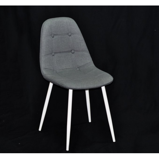 Dining chair Onder Mebli ALEX VISCOSE GRAY K-11 METAL - WT