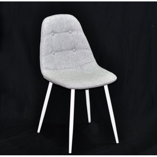 Dining chair Onder Mebli ALEX VISCOSE GRAY K-7 METAL - WT