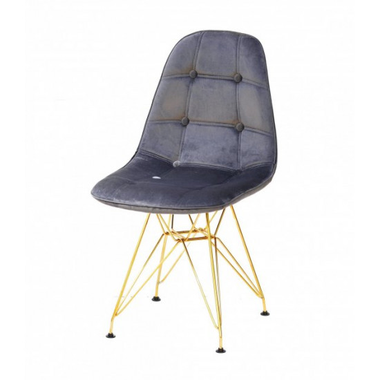 Dining chair Onder Mebli ALEX VELVET GRAY B-3 GD-ML