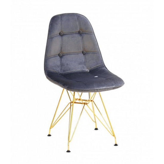 Dining chair Onder Mebli ALEX VELVET GRAY B-3 GD-ML