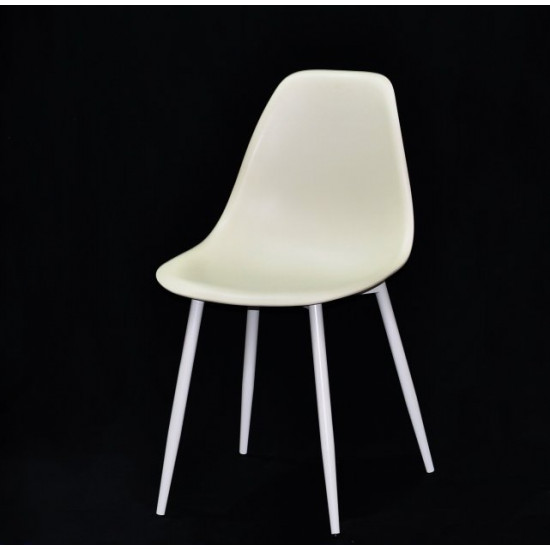 Dining chair Onder Mebli NIK MILK 56 METAL - WT