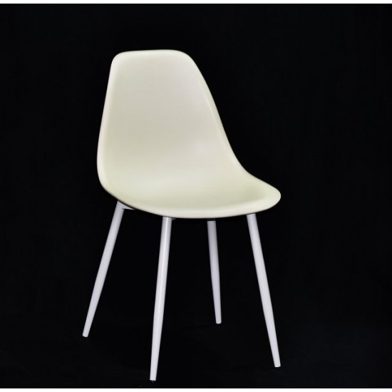 Dining chair Onder Mebli NIK MILK 56 METAL - WT