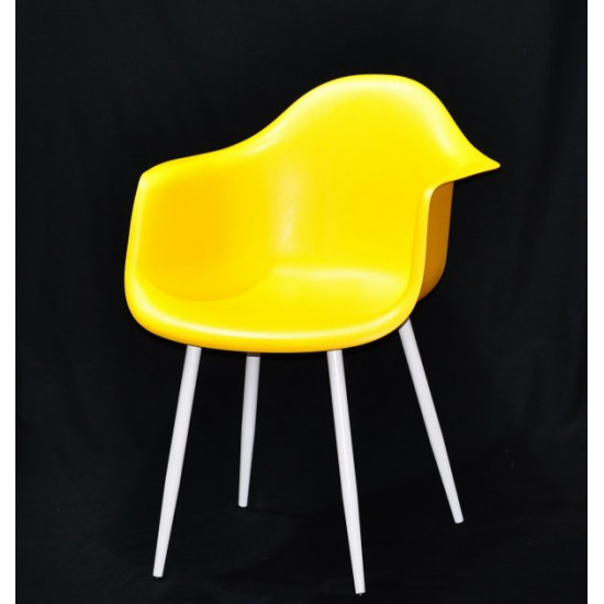 Dining chair Onder Mebli LEON YELLOW 12 METAL - WT