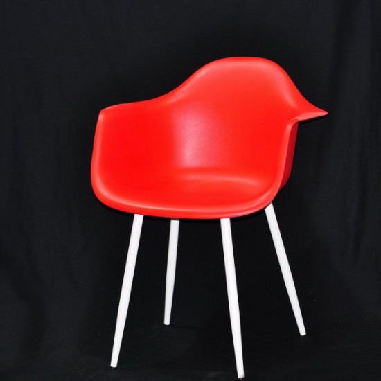 Dining chair Onder Mebli LEON RED 05 METAL - WT