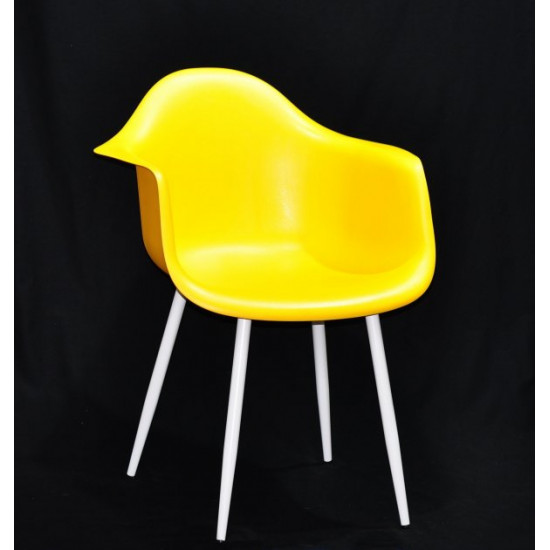 Dining chair Onder Mebli LEON YELLOW 12 METAL - WT