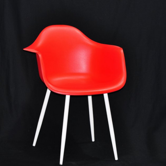 Dining chair Onder Mebli LEON RED 05 METAL - WT