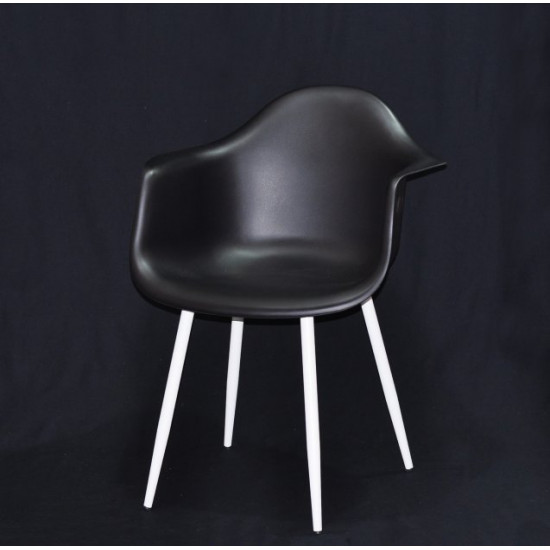 Dining chair Onder Mebli LEON BLACK 04 METAL - WT