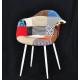 Dining chair Onder Mebli LEON SOFT WOOL PATCHWORK No. 1 METAL - WT