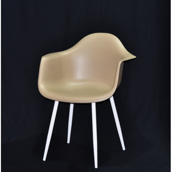 Dining chair Onder Mebli LEON BEIGE 06 METAL - WT