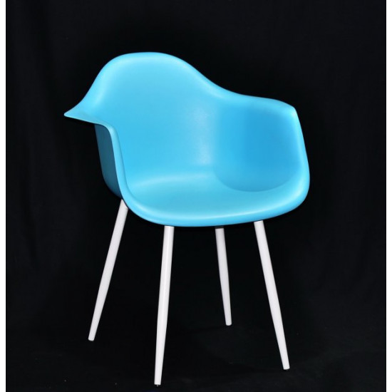 Dining chair Onder Mebli LEON BLUE 52 METAL - WT