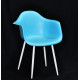 Dining chair Onder Mebli LEON BLUE 52 METAL - WT