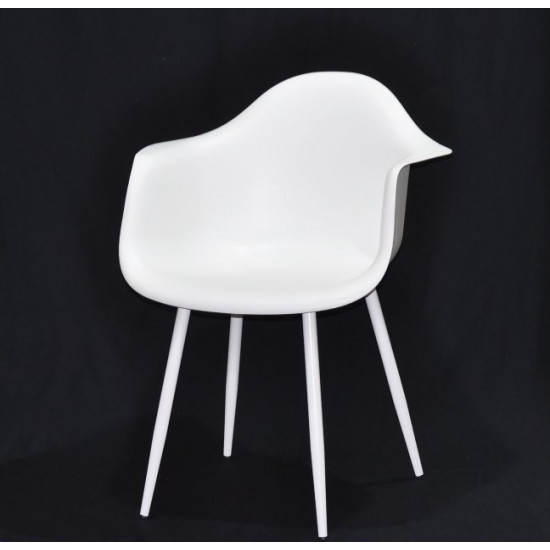 Dining chair Onder Mebli LEON WHITE 07 METAL - WT