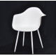 Dining chair Onder Mebli LEON WHITE 07 METAL - WT