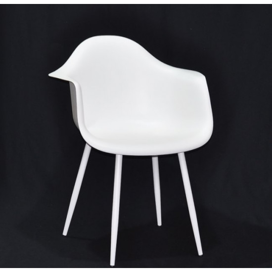 Dining chair Onder Mebli LEON WHITE 07 METAL - WT