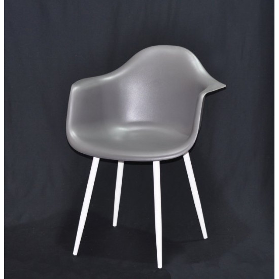 Dining chair Onder Mebli LEON GRAY 21 METAL - WT