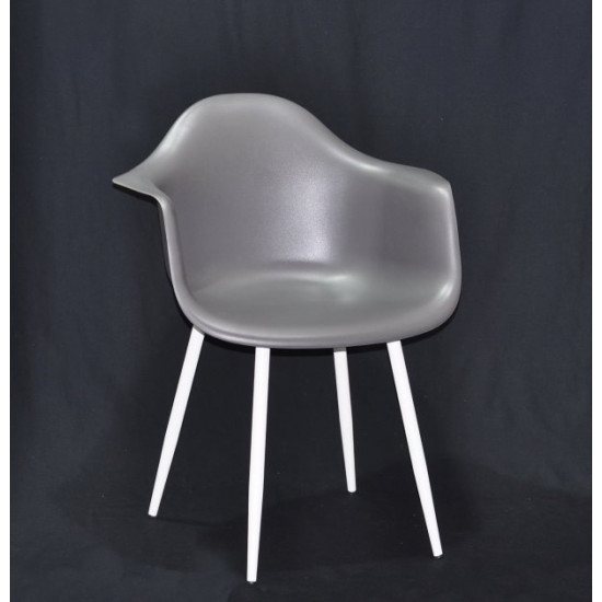 Dining chair Onder Mebli LEON GRAY 21 METAL - WT