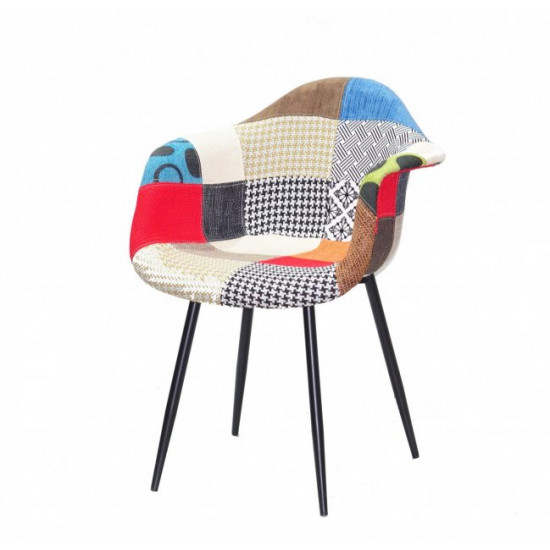 Dining chair Onder Metal CHAIR LEON SOFT PATCHWORK No. 1 METAL-BK