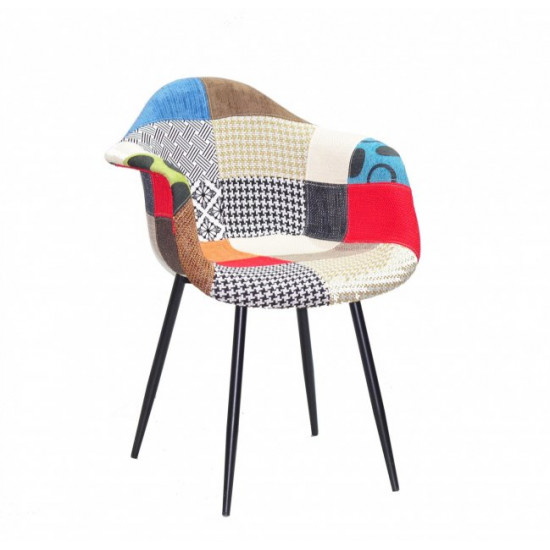 Dining chair Onder Metal CHAIR LEON SOFT PATCHWORK No. 1 METAL-BK