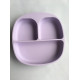 Sectional children's silicone plate with suction cup lavender