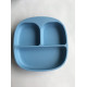 Children's sectional silicone plate with suction cup blue